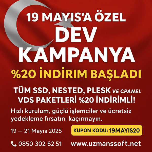  19 Mayıs’a Özel Dev Kampanya %20 İndirim Başladı!